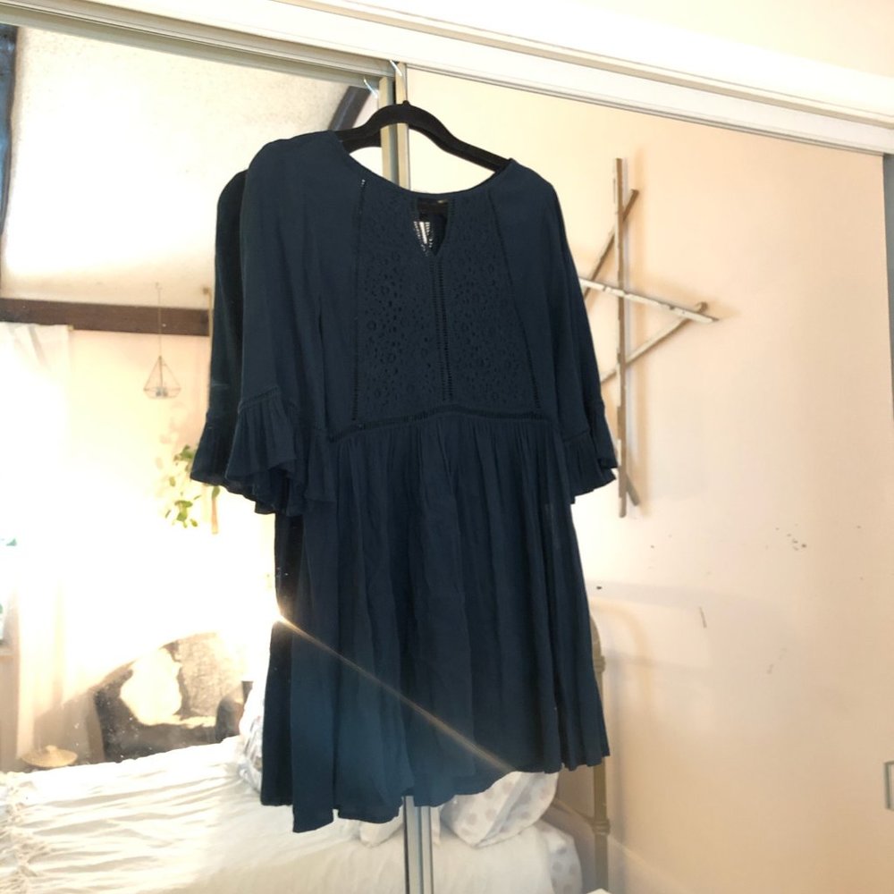 Navy Gauze Summer Dress with Cutouts